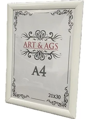 Art&ags A4 22 Mm Ahşap Görünümlü Çerçeve Beyaz
