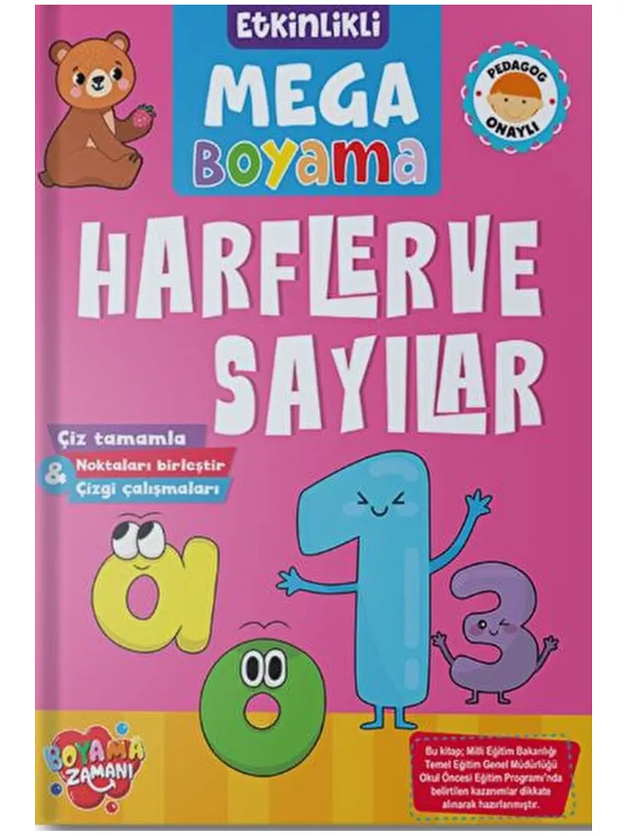 Boyama Zamanı Etkinlikli Mega Boyama - Harfler ve Sayılar - Koloni Kitap