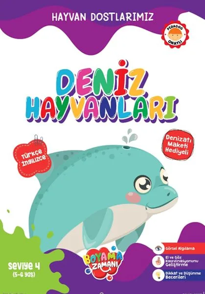 Boyama Zamanı Hayvan Dostlarımız - Deniz Hayvanları - Koloni Kitap