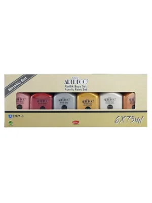 Artdeco 75 Ml X 6 Renk Akrilik Boya Metalik Renkler Lv-y-0701-as3