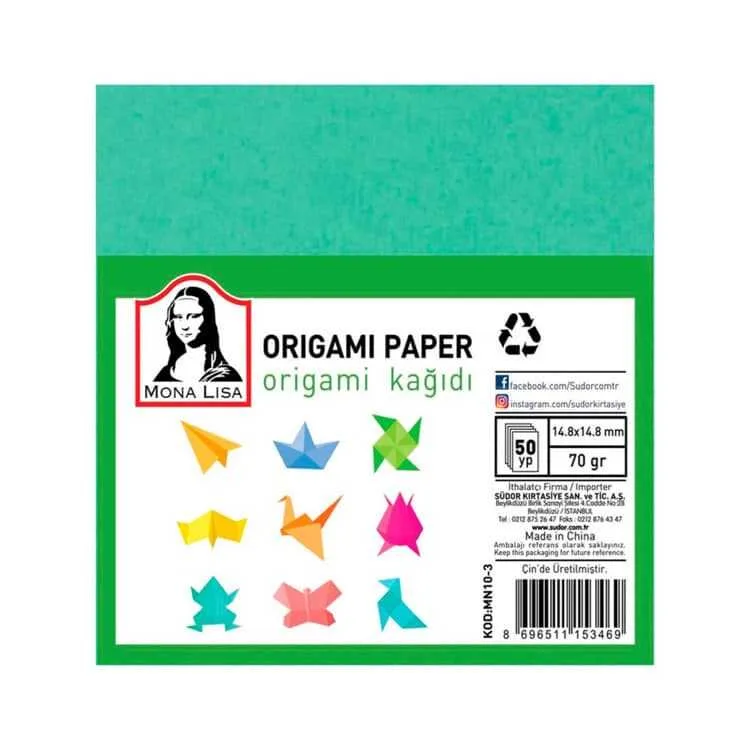 Mona Lisa 14.8x14.8 Mm 70 Gr Origami Kağıdı 50 Yp Mn10-3