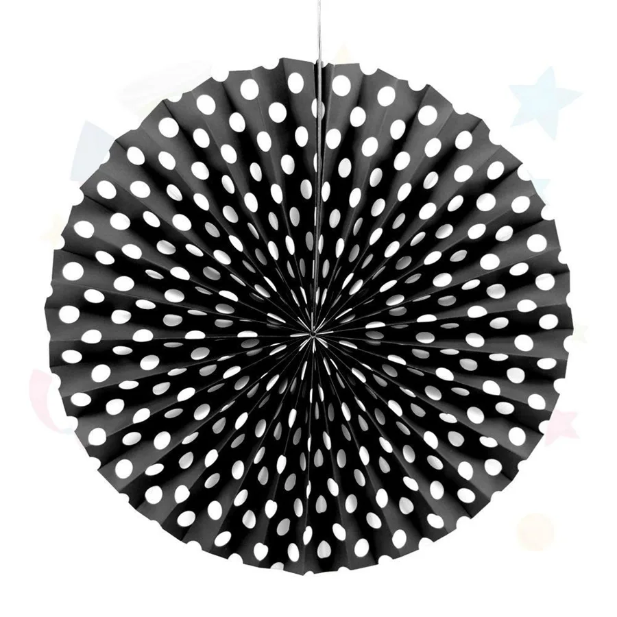 Nedi 40 Cm Karton Çark Süs Puantiyeli Siyah-beyaz W4138bl