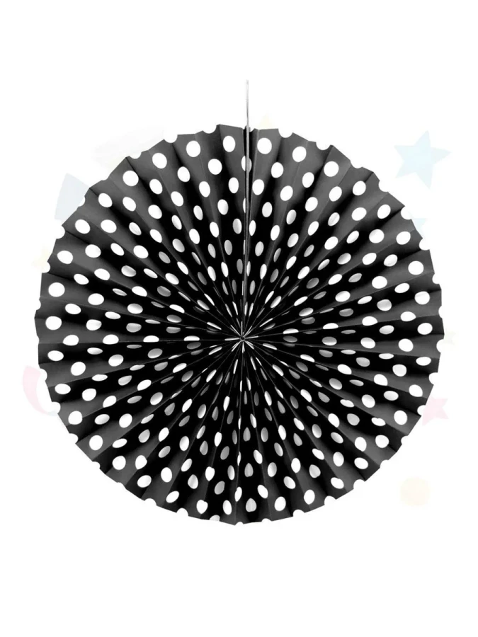 Nedi 40 Cm Karton Çark Süs Puantiyeli Siyah-beyaz W4138bl
