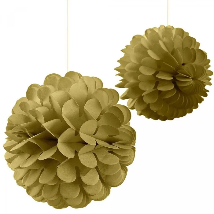 Nedi 30 Cm Kağıt Top Çiçek Süs Gold W4634-2g