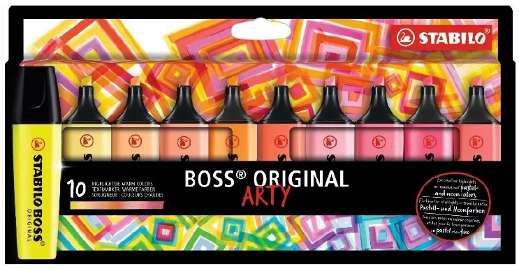 Stabilo Boss Arty Fosforlu Kalem Sıcak Renkler 10"lu 70\10-1-20