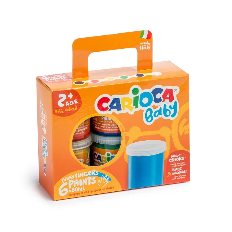 Carioca Baby 80 Ml Süper Yıkanabilir Parmak Boyası 6 Renk Ko032