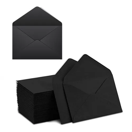 Asil 7x9 Cm 120 Gr Kartvizit Zarfı 100"lü Siyah It-401