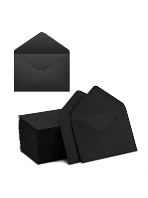 Asil 7x9 Cm 120 Gr Kartvizit Zarfı 100"lü Siyah It-401
