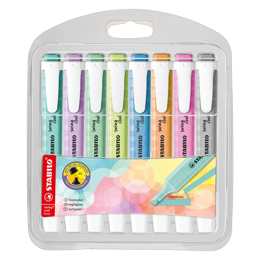 Stabilo Swing Cool Fosforlu Kalem Pastel Renkler 8"li 275\8-08-2