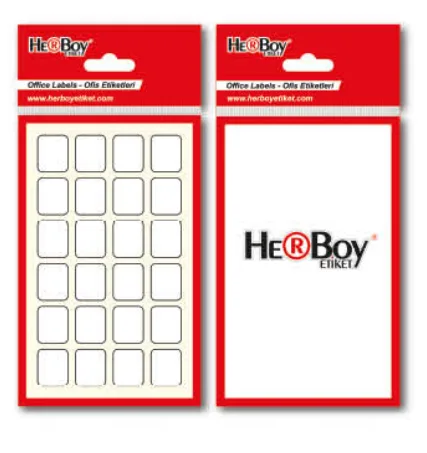 Herboy 12x18 Mm Poşet Ofis Etiketi Beyaz