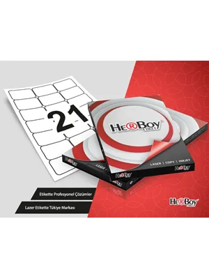 Herboy 63.5x38.1 Mm A4 Laser Etiket 100"lü Hb-1021