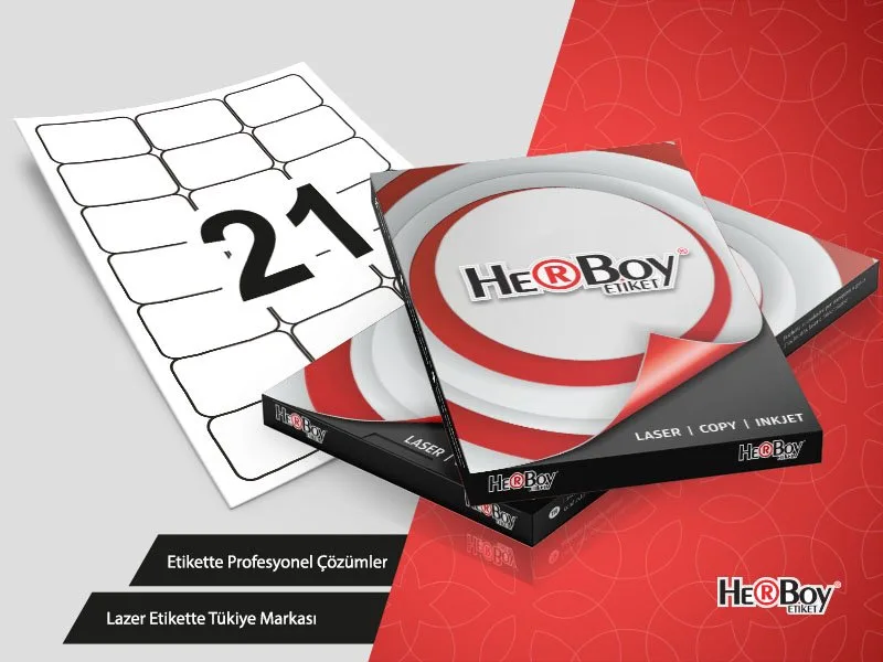 Herboy 63.5x38.1 Mm A4 Laser Etiket 100"lü Hb-1021