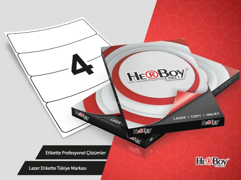 Herboy 192x59 Mm A4 Laser Etiket 100"lü Hb-1104