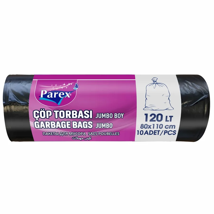 Parex 80x110 Cm 120 Lt Jumbo Boy Siyah Çöp Poşeti 1909205