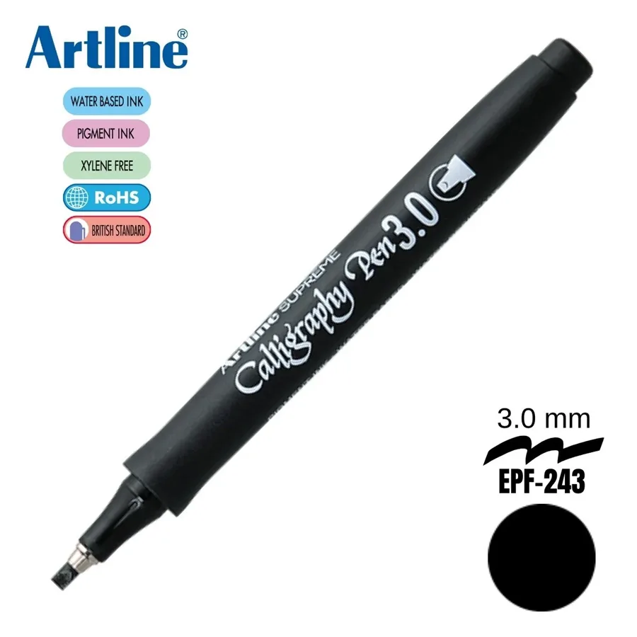 Artline Supreme Calligraphy Kalem 3.0 Siyah Epf-243