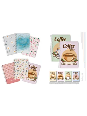 Elma Caffee 17x24 Sert Kapak Spiralli Defter Çizgili 120 Yp Mbh01-ygw