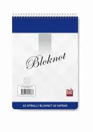 Elma A5 Karton Kapak Spiralli Bloknot Kareli 40 Yp
