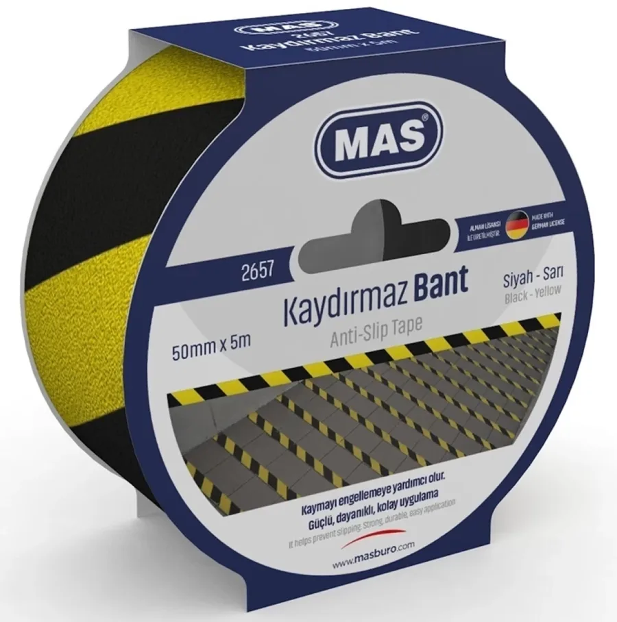 Mas 50 Mmx5 M Kaydırmaz Bant Sarı-siyah 2657