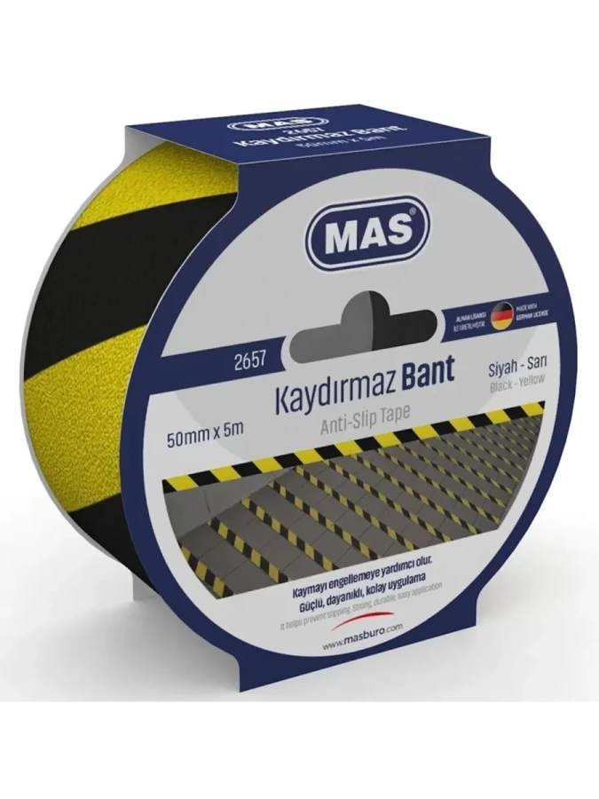 Mas 50 Mmx5 M Kaydırmaz Bant Sarı-siyah 2657