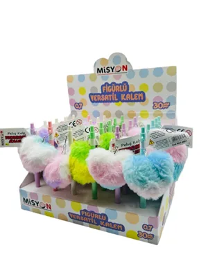 Misyon 0.7 Versatil Kalem Peluş Kalp Figürlü Msy-0451