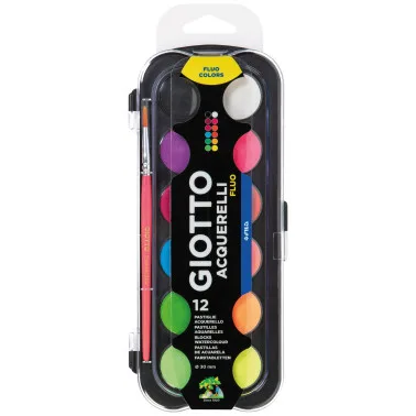 Gıotto Acquerelli Suluboya 12 Renk (fluo-fosforlu Renkler) 351400