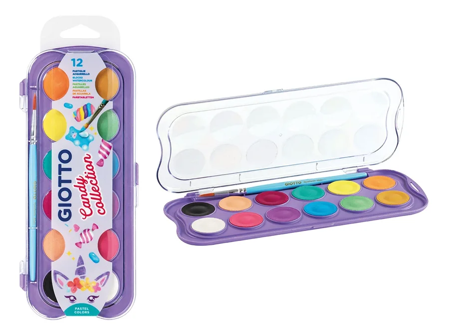 Gıotto Acquerelli Suluboya 12 Renk (pastel-şeker Renkler) 351600