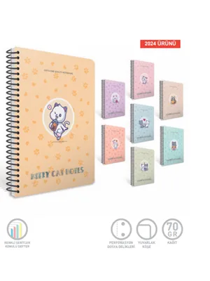 Gıpta Kitty Cat A4 Pp Kapak Spiralli Defter Çizgili 80 Yp 7279