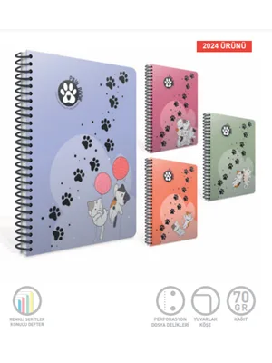 Gıpta Paw A4 Pp Kapak Spiralli Defter Kareli 80 Yp 7072
