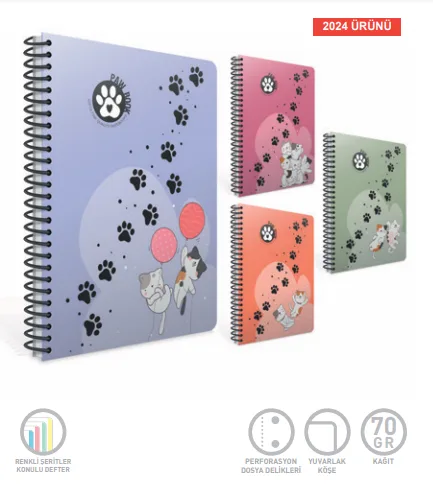 Gıpta Paw A4 Pp Kapak Spiralli Defter Kareli 80 Yp 7072