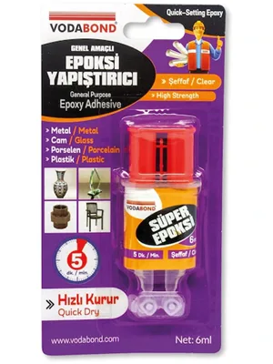 Vodabond 6 Ml Rapid Şırınga Epoksi Yapıştırıcı Şeffaf 47047