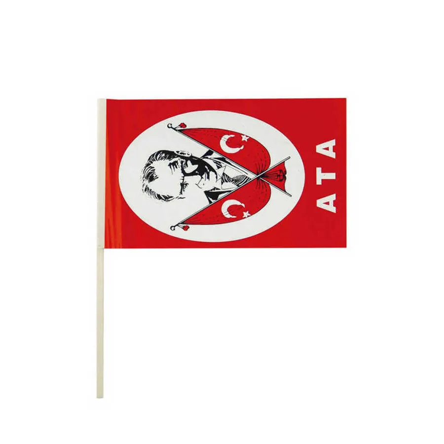 Vatan Sopalı Kağıt Atalı Bayrak Küçük Boy Vt802 (saplı Bayrak)