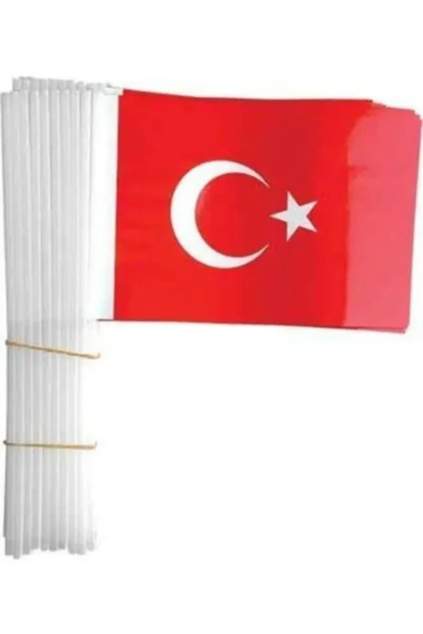 Vatan Sopalı Kağıt Türk Bayrağı Büyük Boy Vt803 (saplı Bayrak)
