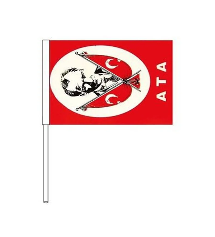 Vatan Sopalı Kağıt Atalı Bayrak Büyük Boy Vt804 (saplı Bayrak)