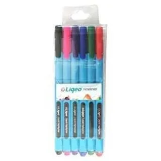 Liqeo 0.4 Mm Fineliner Keçe Uçlu Kalem 6 Renk F-8027-6pvc