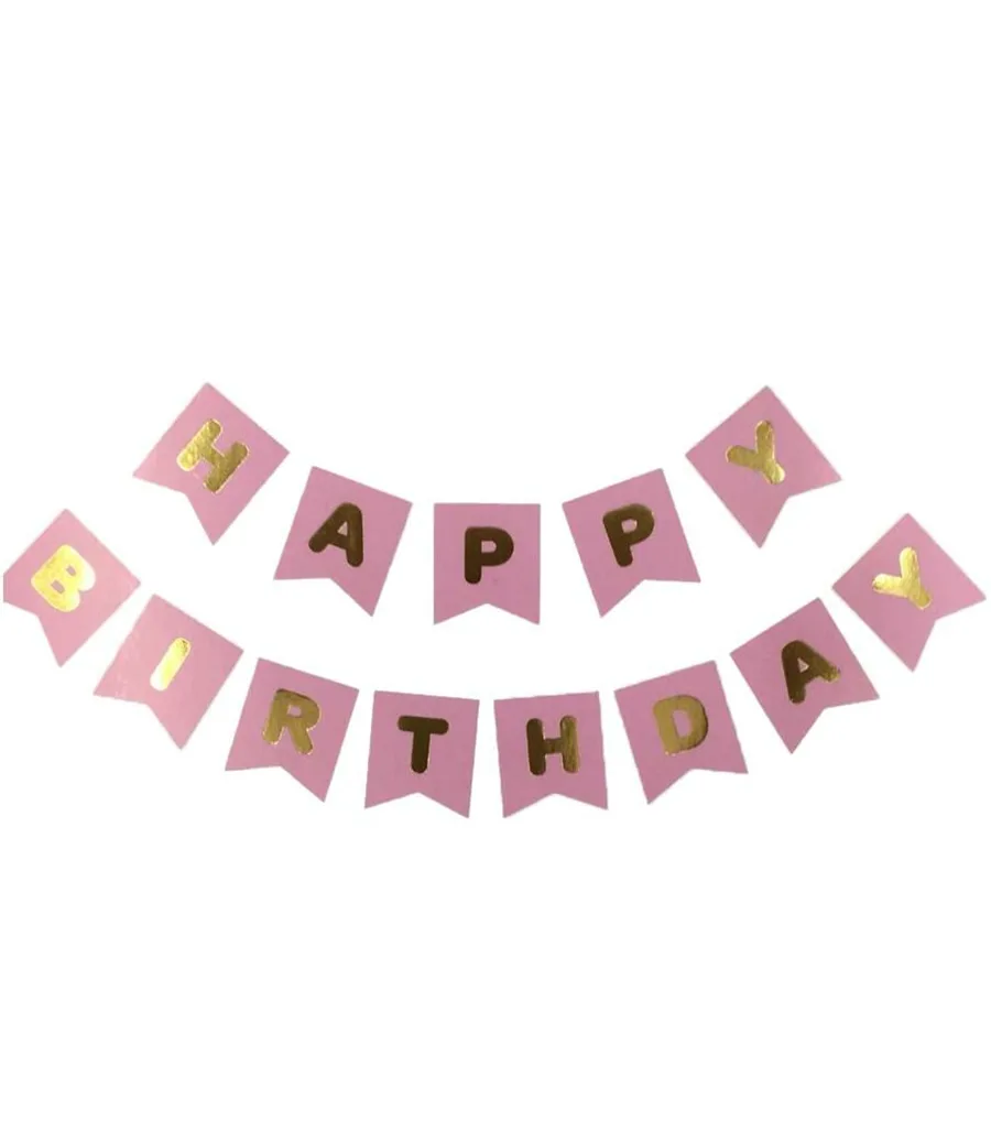 Nedi Kırlangıç Oynar Yazı 'happy Birthday' Pembe 15509