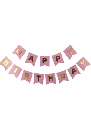 Nedi Kırlangıç Oynar Yazı 'happy Birthday' Pembe 15509