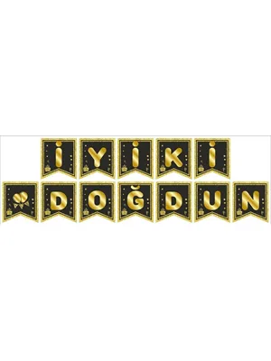Nedi Kırlangıç Oynar Yazı 'iyiki Doğdun' Pastalı Altın 24515