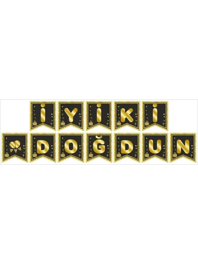 Nedi Kırlangıç Oynar Yazı 'iyiki Doğdun' Pastalı Altın 24515