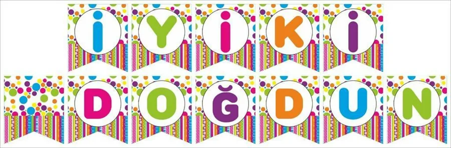 Nedi Kırlangıç Oynar Yazı 'iyiki Doğdun' Gökkuşağı 24519