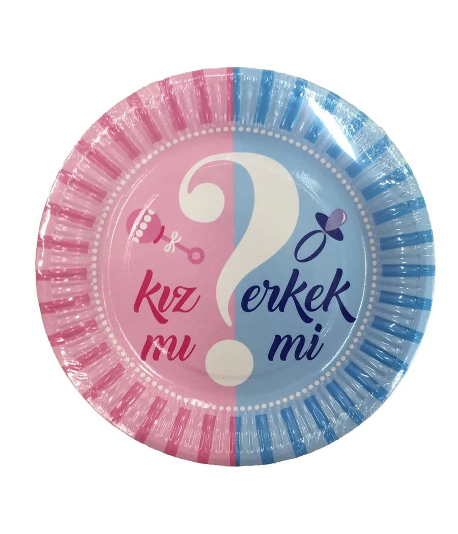 Nedi 22 Cm Karton Tabak 8 Li Kız Mı? Erkek Mi? 12409