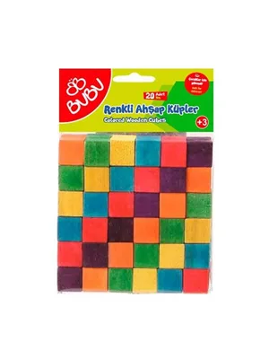 Bubu 5 Mm Ahşap Renkli Küp 20"li Ao0005