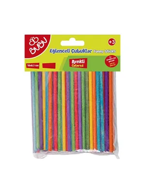 Bubu 10x0.3 Cm Renkli Eğlenceli Çubuklar 24"lü Hs0021