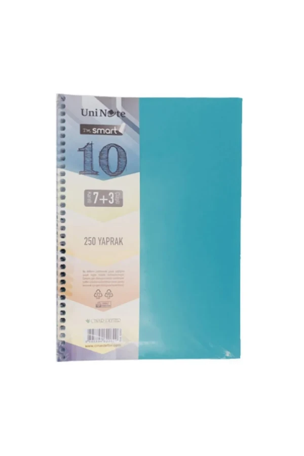 Çınar I'm Smart A4 Spiralli Pp Kapak 7+3 Ayraçlı Defter 250 Yp 62062