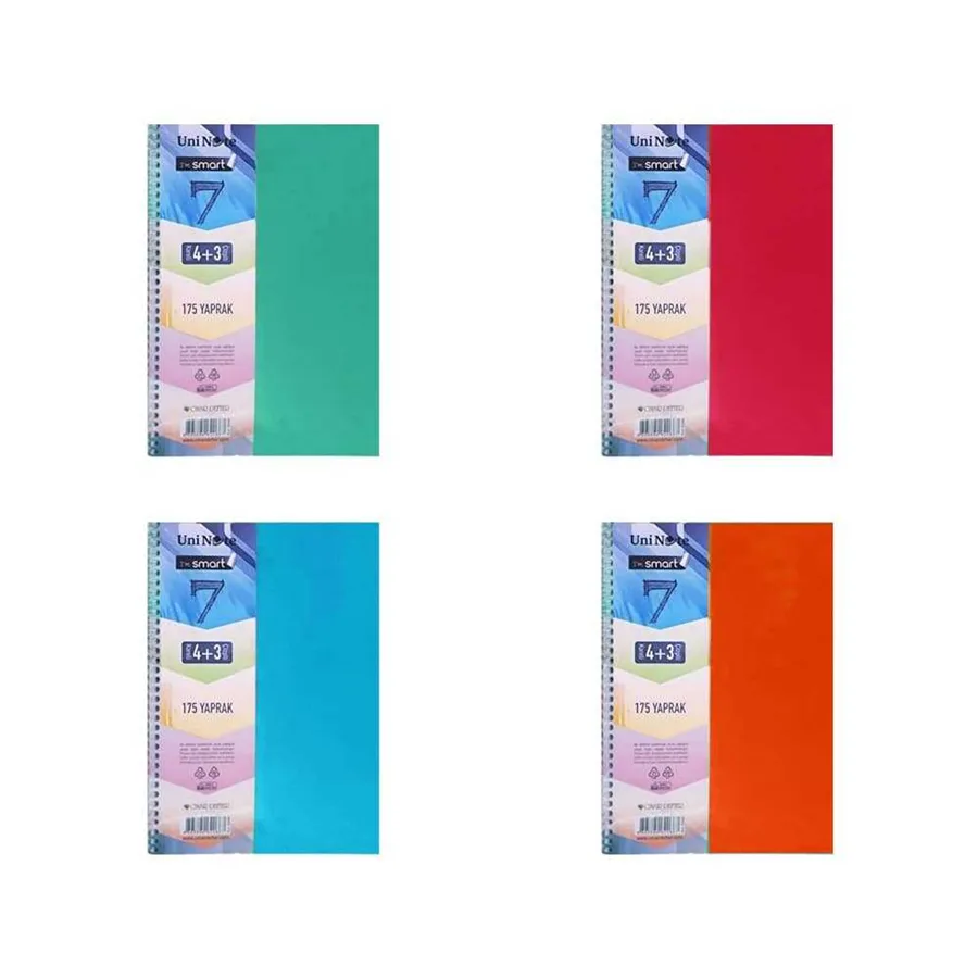 Çınar I'm Smart A4 Spiralli Pp Kapak 5+2 Ayraçlı Defter 175 Yp 62055