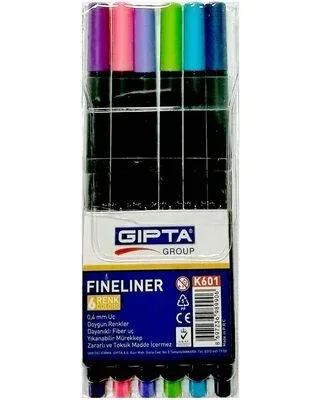 Gıpta 0.4 Mm Fınelıner Kalem 6 Renk K601