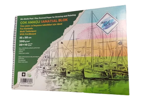 Art Liva 35x50 200 Gr Dokulu Resim Defteri(20 Adet Fon Karton+10 Adet Resim Kağıdı) Sd-405