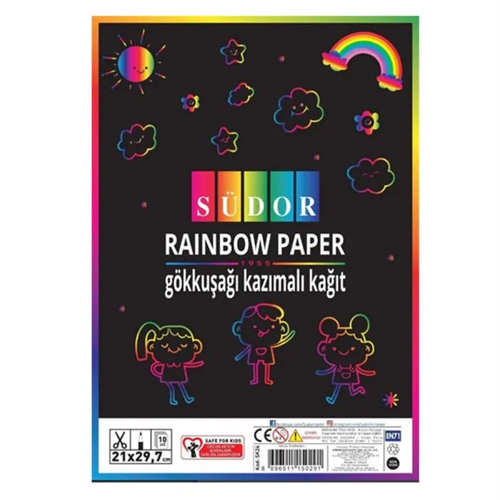 Südor A4 Gökkuşağı Kazımalı Kağıt (sihirli Kağıt) 10"lu Sk24