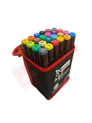 Mikro Art Çift Uçlu Marker Kalem Çantalı 12 Renk Zw-8001-12s