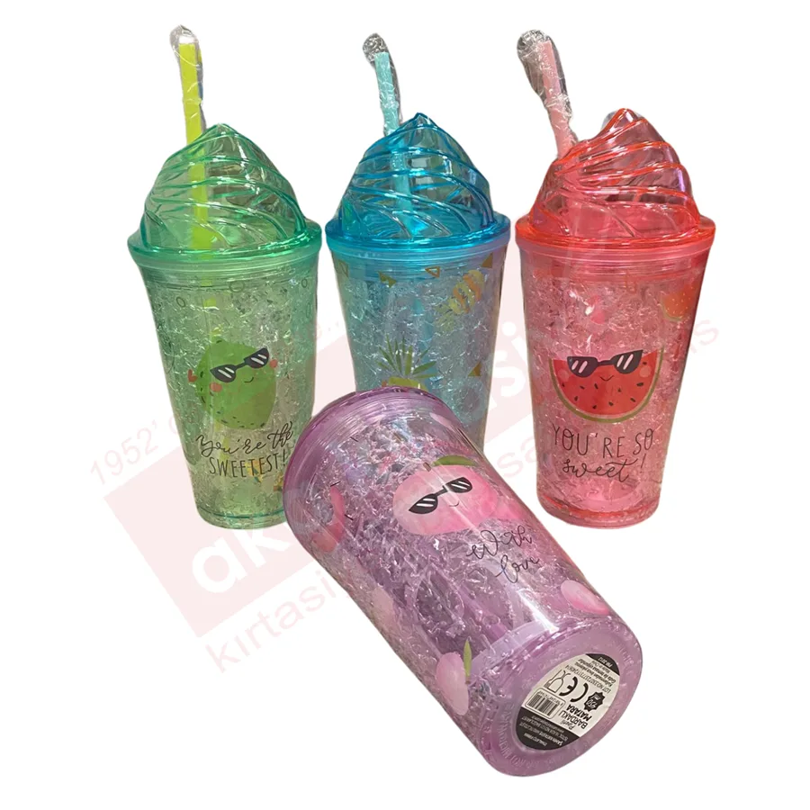 Mikro Fruit Cream 450 Ml Pipetli Bardak Matara Pm-2012