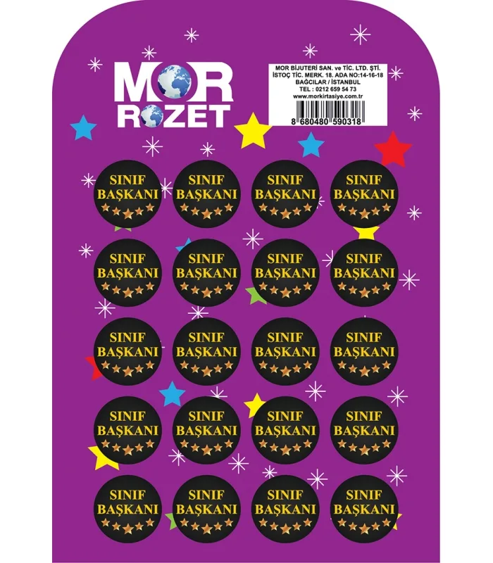 Mor Çanta Rozeti Sınıf Başkanı